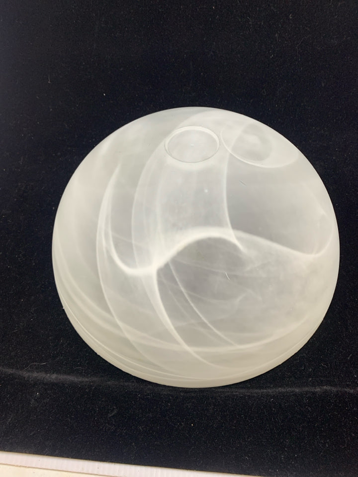 FROSTED SWIRL MURANO GLASS BOWL.