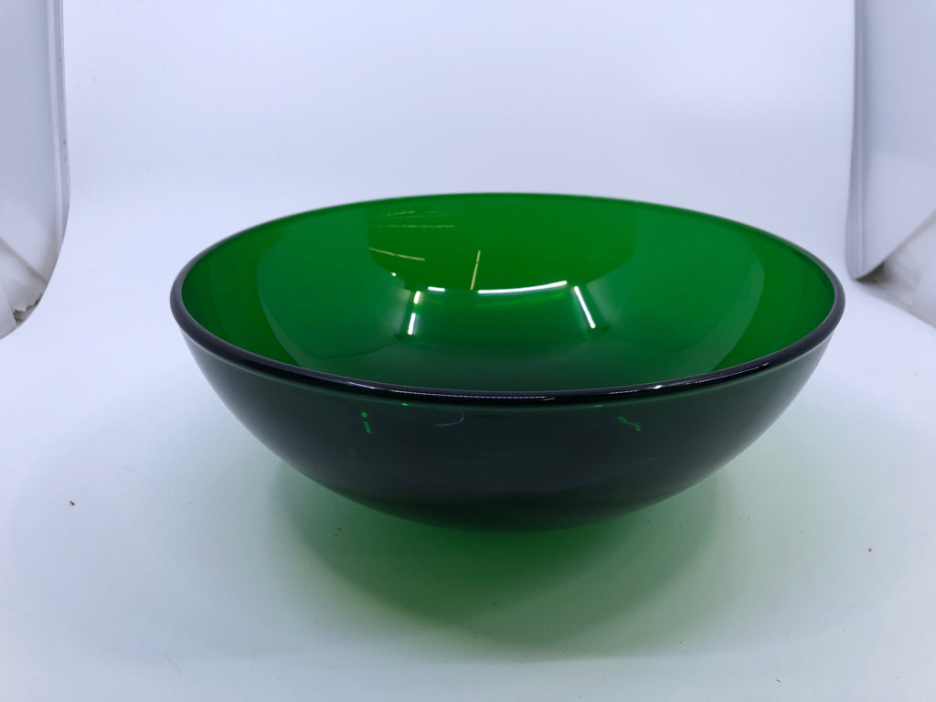 GREEN GLASS BOWL.