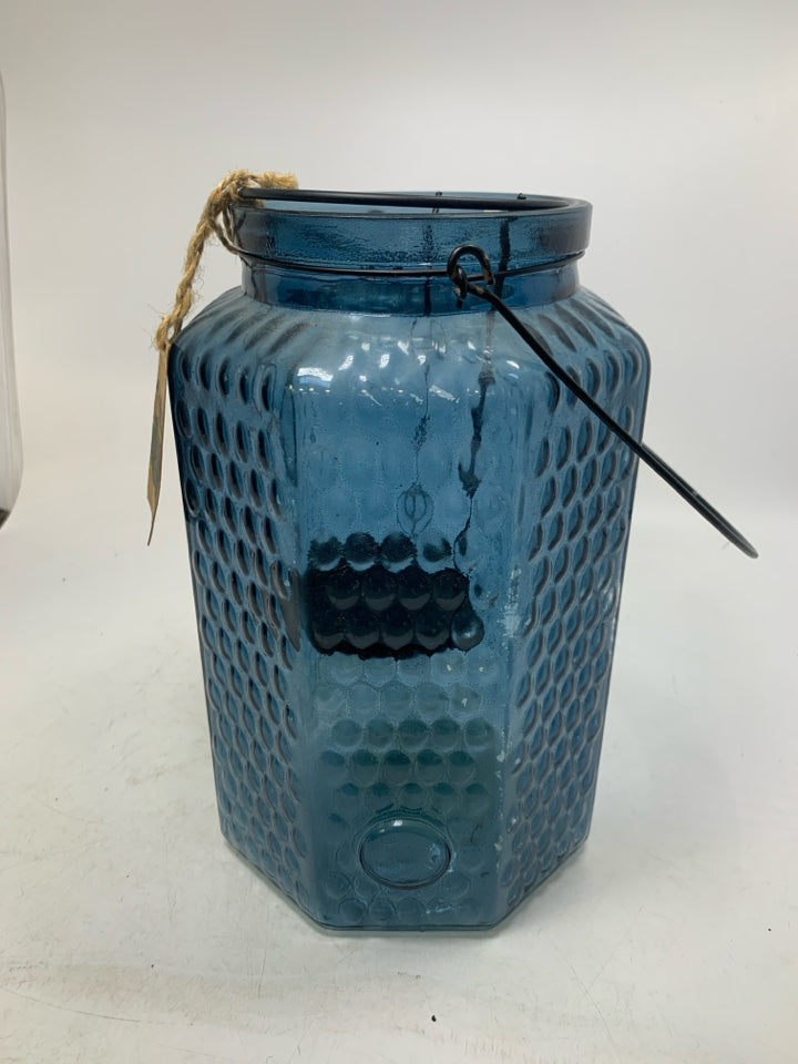 NWT EMBOSSED PILLAR CANDLE HOLDER/LANTERN.