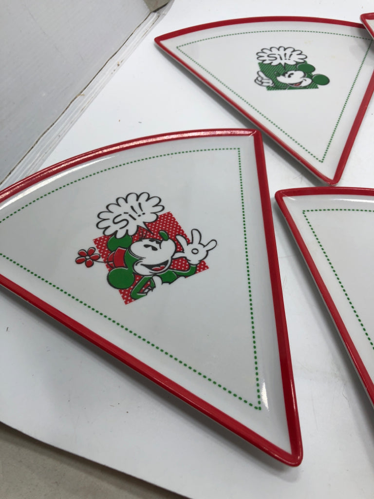 6 ITALIAN MICKEY MELAMINE PIZZA PLATES.