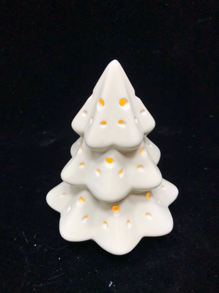 WHITE CERAMIC LED CHUNKY TREE.