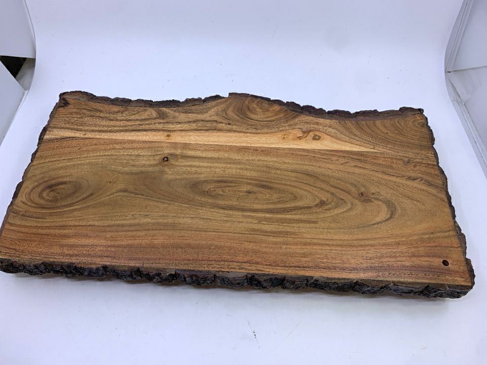 WOOD CUTTING/ SERVING BOARD W LIVE EDGE.