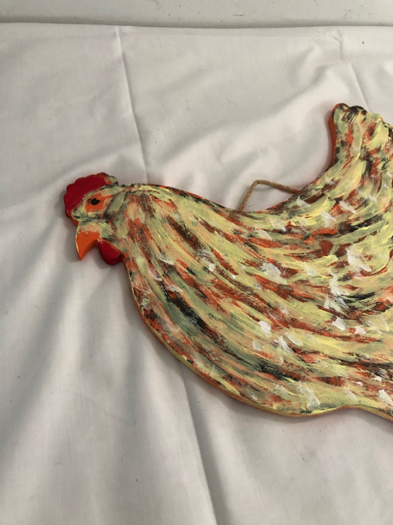 YELLOW ROOSTER WALL HANGING.