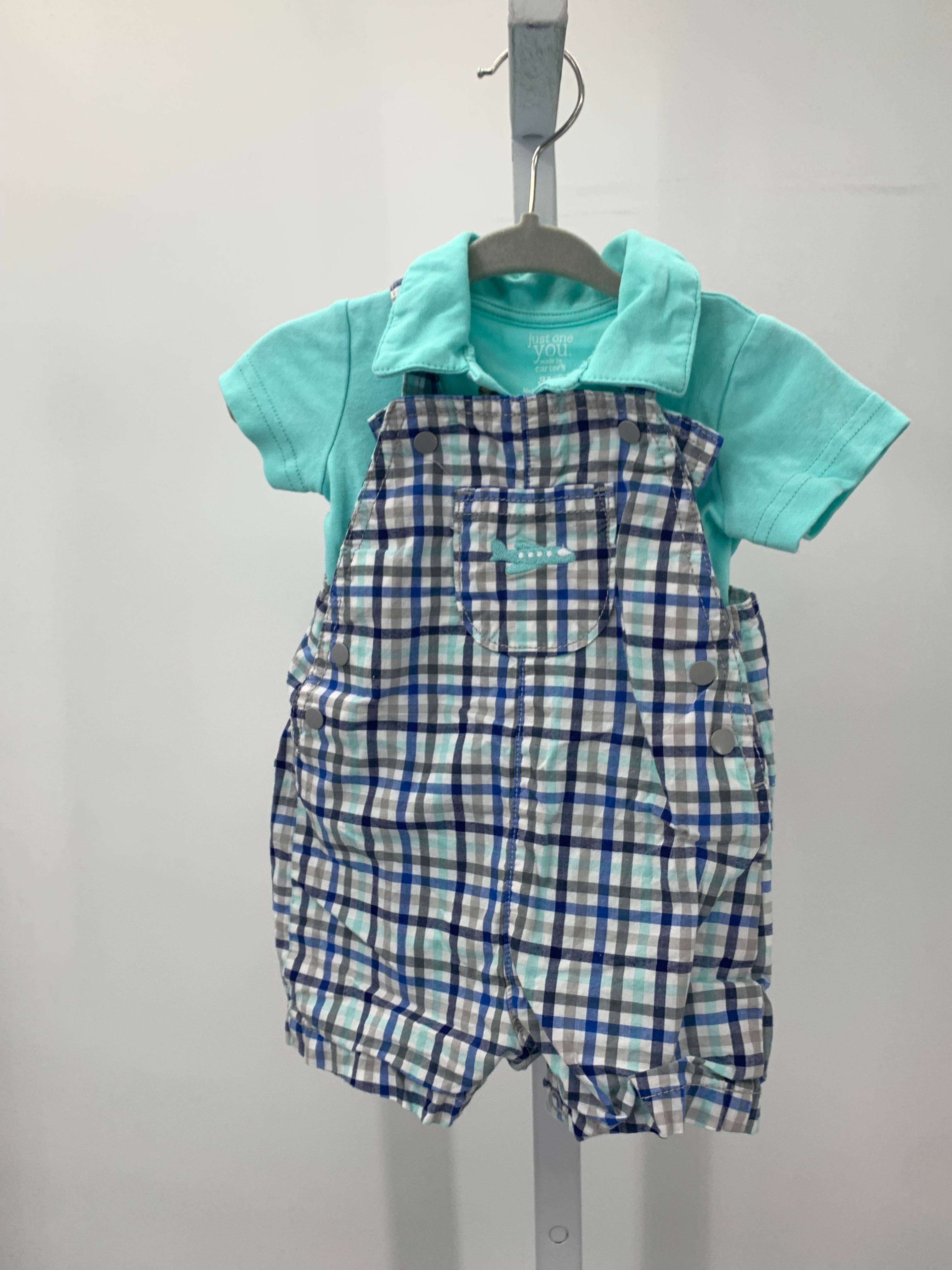 KNIT POLO PLAID SHORTALLS