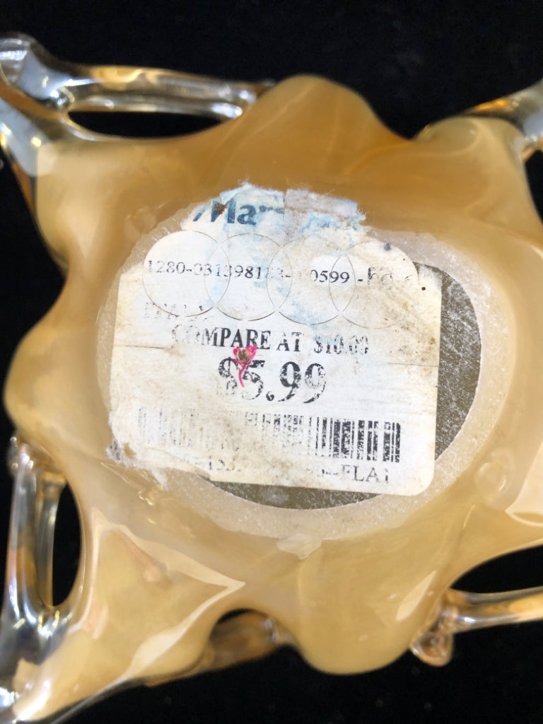 GOLD GLASS ABSTRACT TABLE ART.