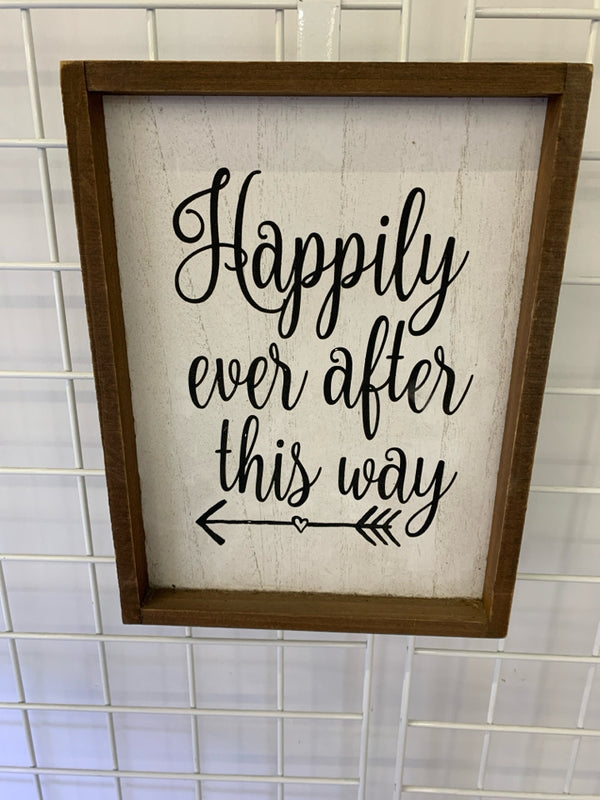 HAPPILY EVER AFTER WOOD FRAME WALL HANGING.