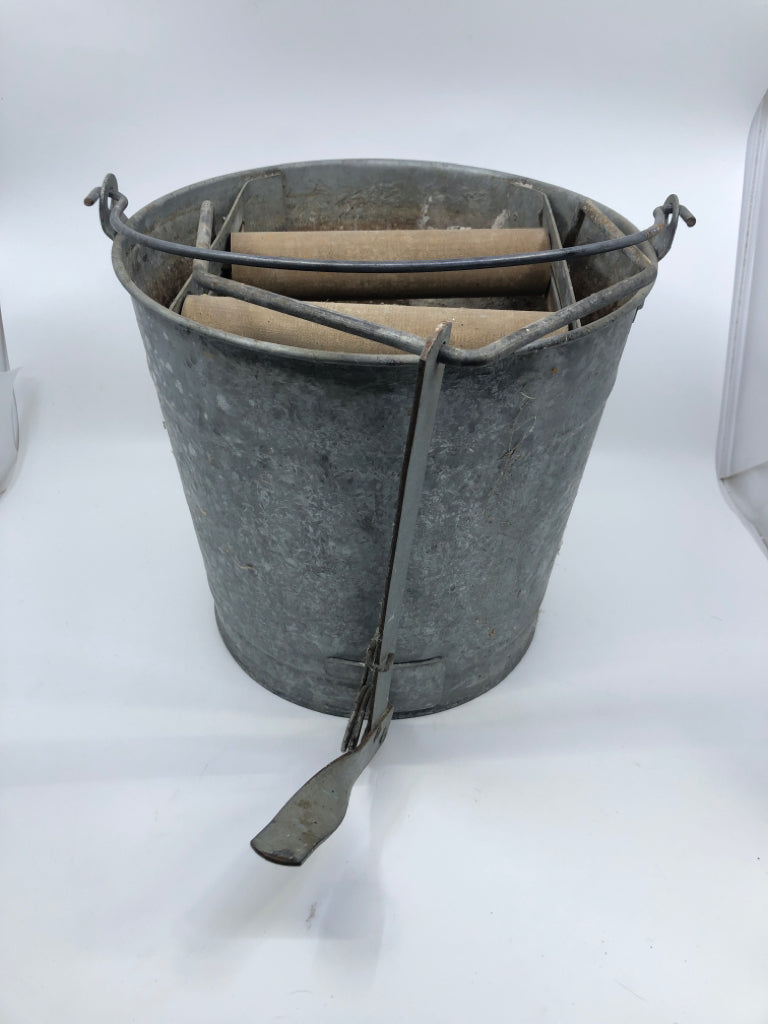 VTG METAL DOVER MOP CLEANING BUCKET.