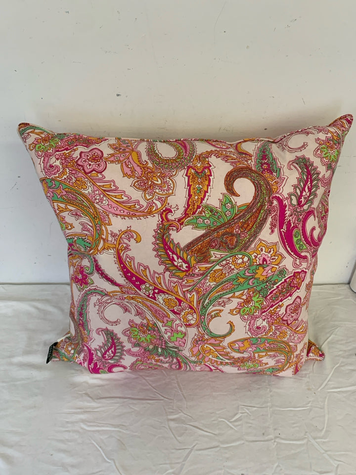 LARGE PINK PAISLEY FEATHER PILLOW- RALPH LAUREN.