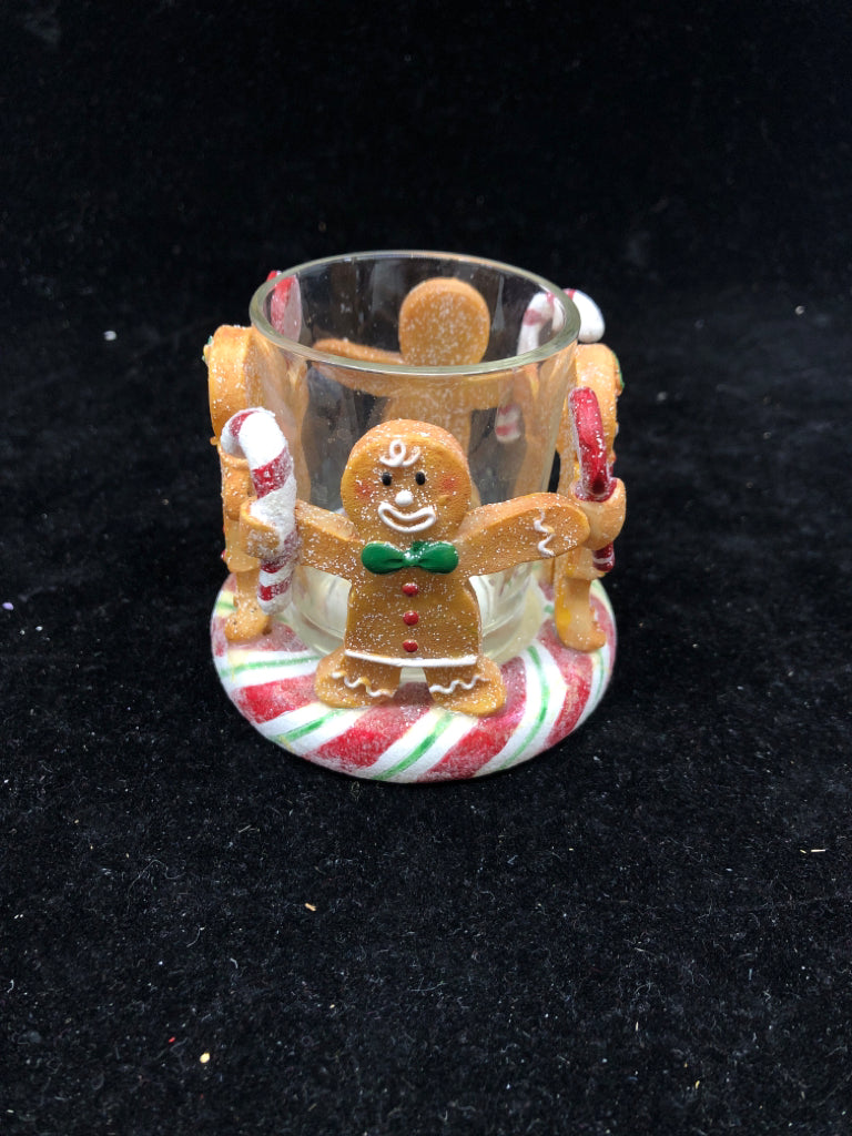 GINGERBREAD VOTIVE HOLDER.