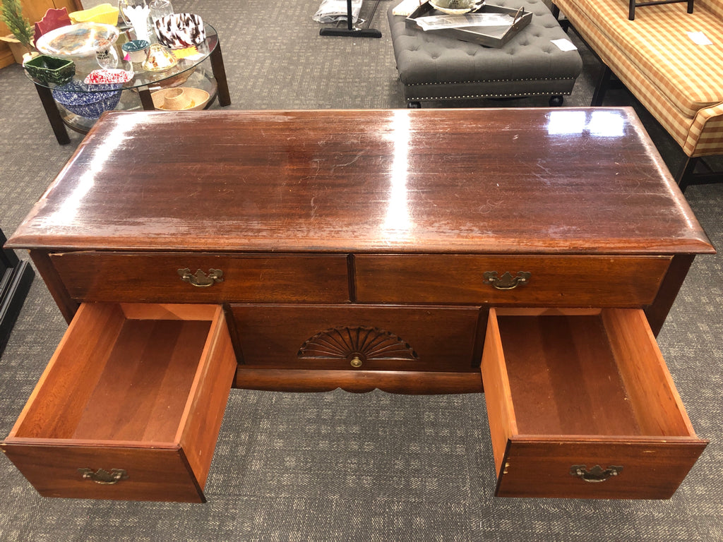 DARK WOOD BUFFET 5 DRAWERS.