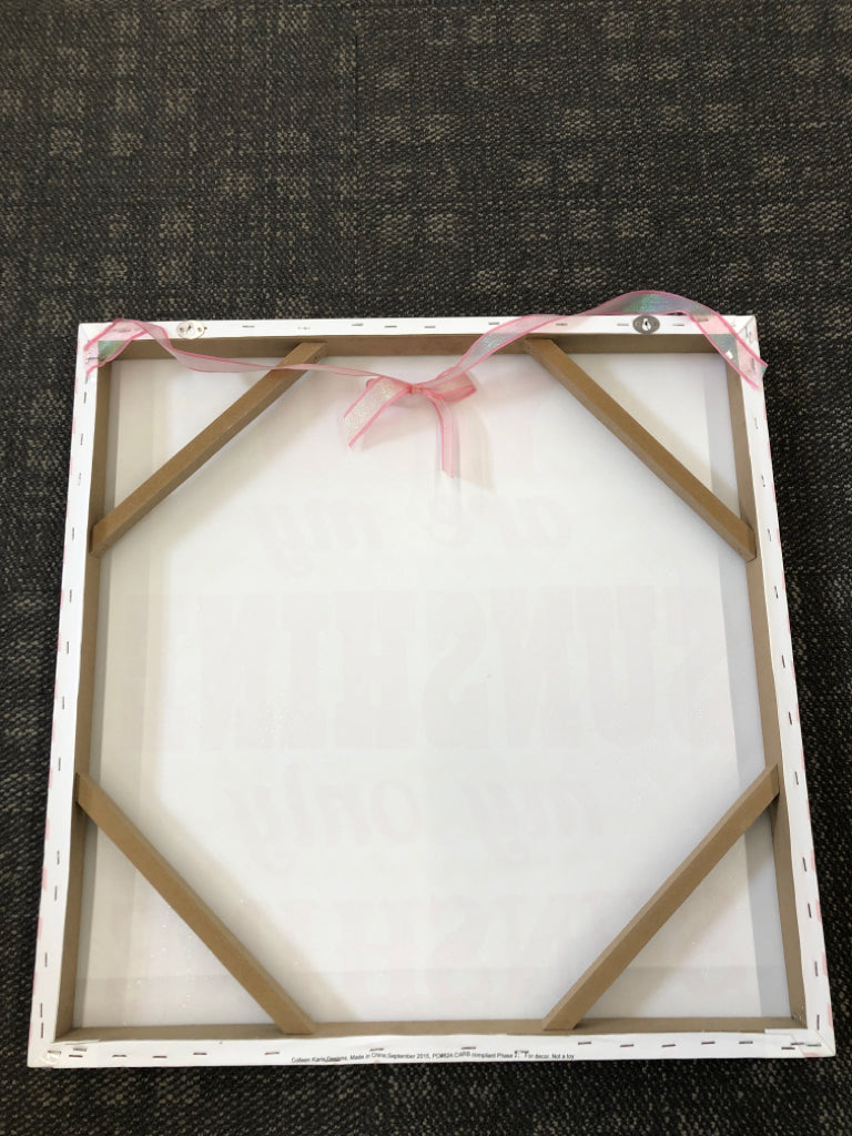 YOU ARE MY SUNSHINE PINK GLITTER CANVAS.