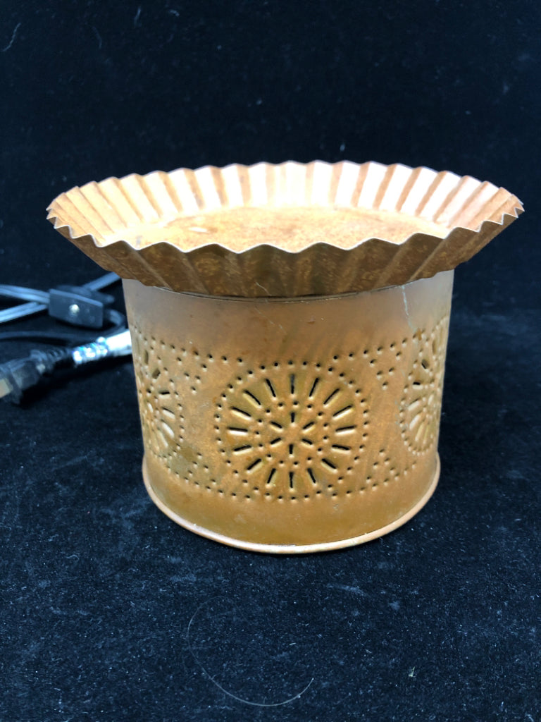 TIN PRIMITIVE WAX WARMER.