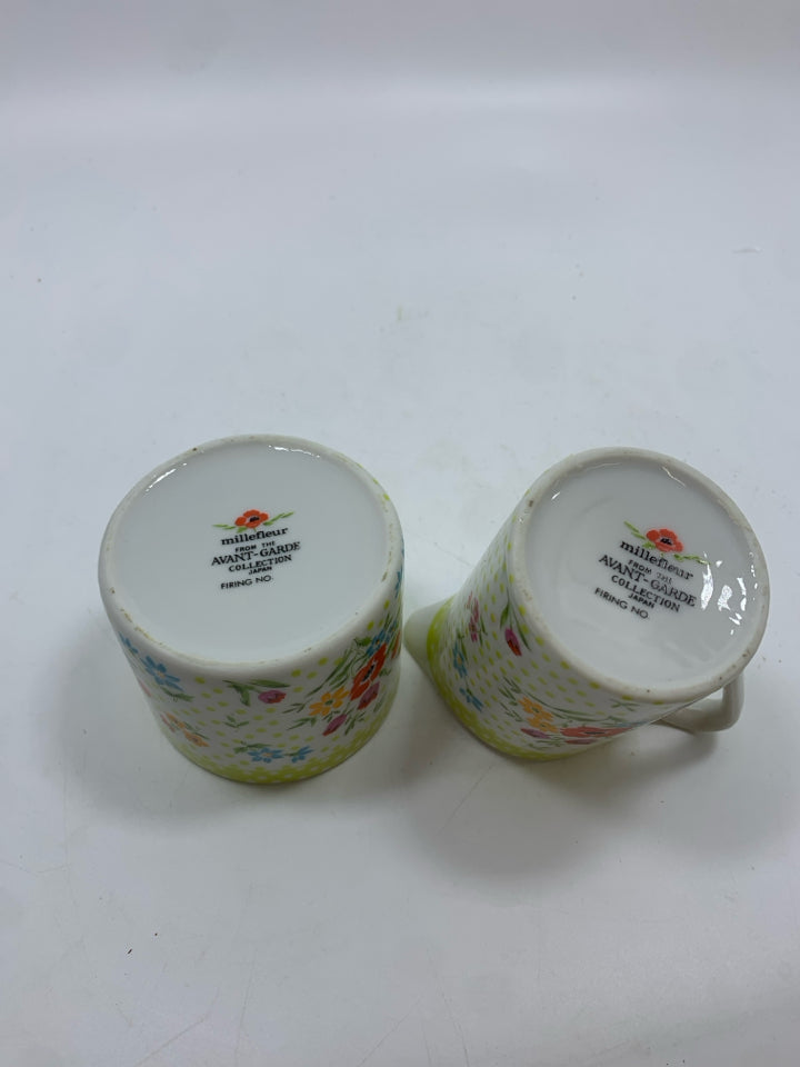 VTG MILLEFLEUR AVANT-GARDE FLORAL CREAM/SUGAR.