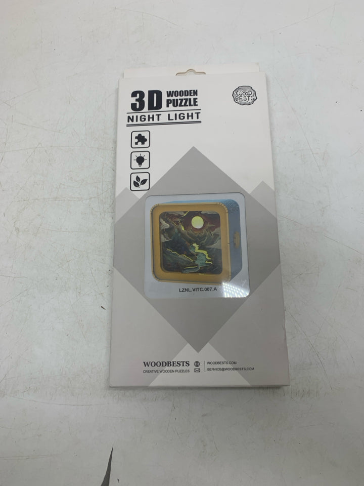 NIB 3D WOODEN PUZZLE NIGHT LIGHT.