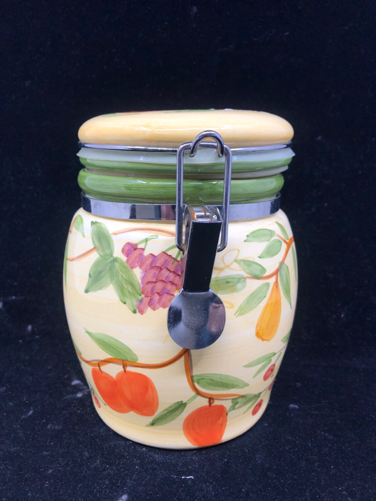 FRUIT DESIGN CANISTER W/LID.