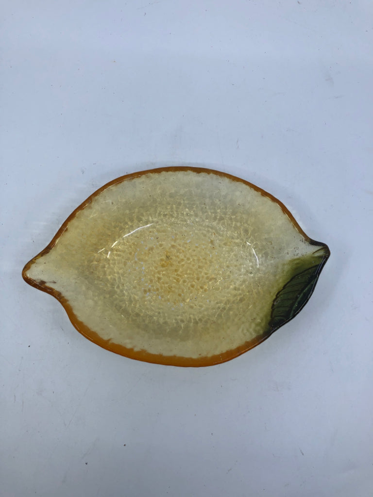 ORANGE SHAPE TEXTURED GLASS BOWL.