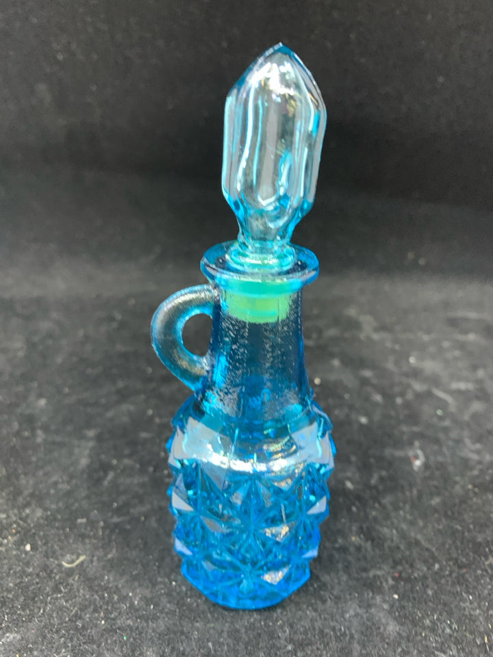 VTG TURQUOISE PERFUME EMPTY BOTTLE.