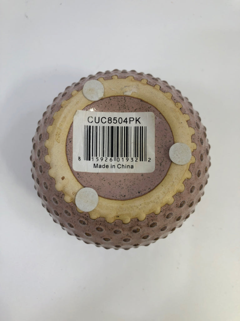 PINK CERAMIC HOBNAIL PLANTER.