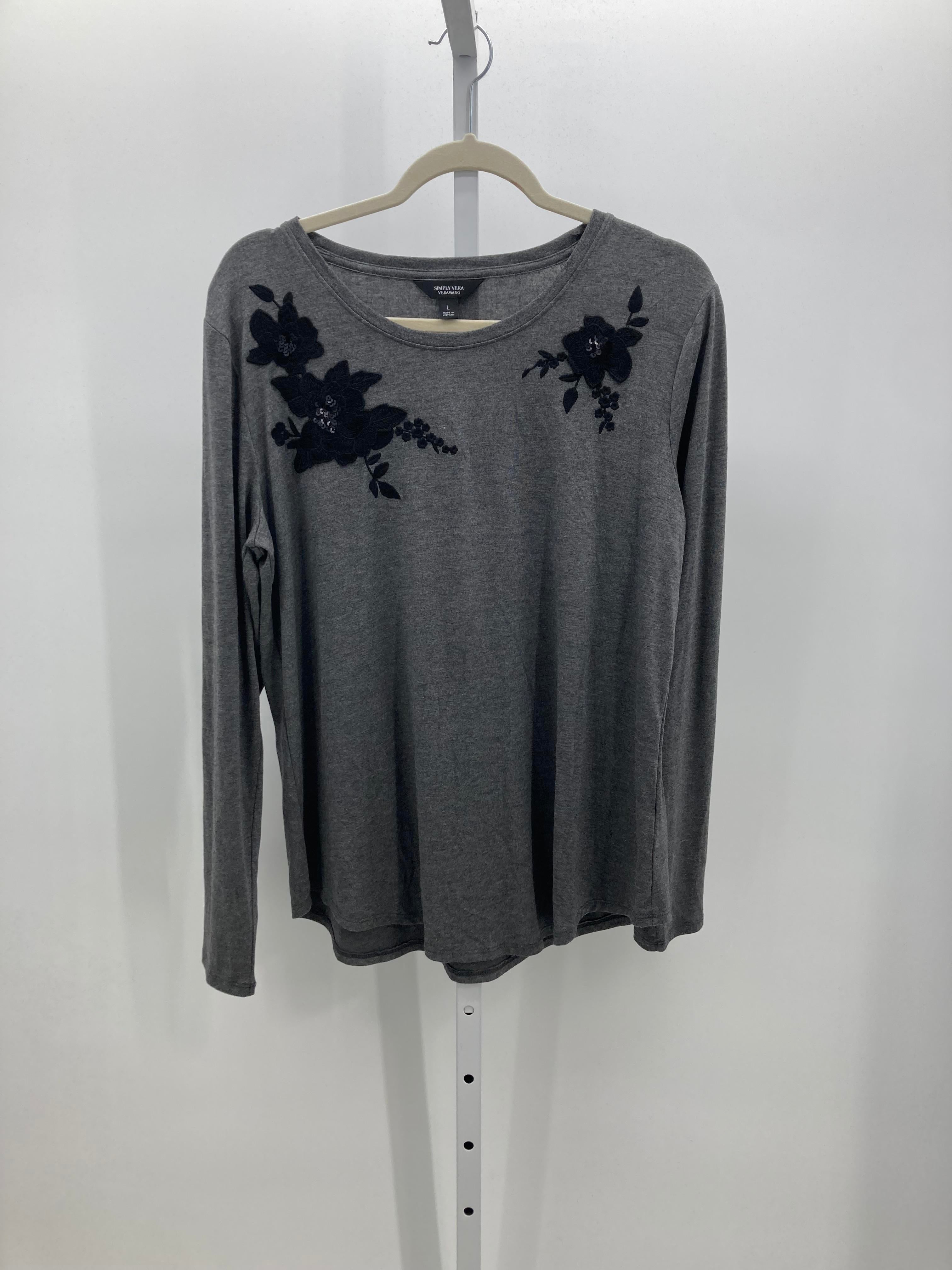 Vera Wang Size Large Misses Long Sleeve Shirt