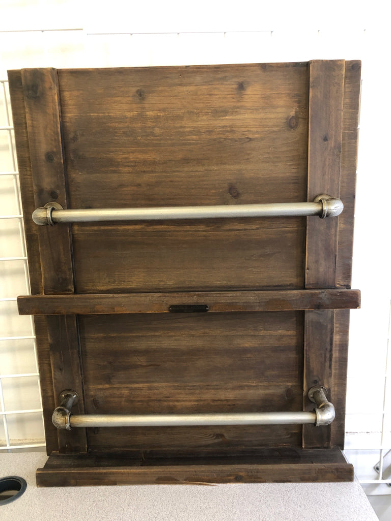 MAGNOLIA HOME WALL DISH SHELF W/PIPE DETAIL.