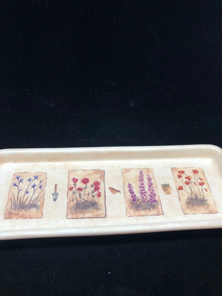 SONOMA FLORAL TAN SERVING TRAY.
