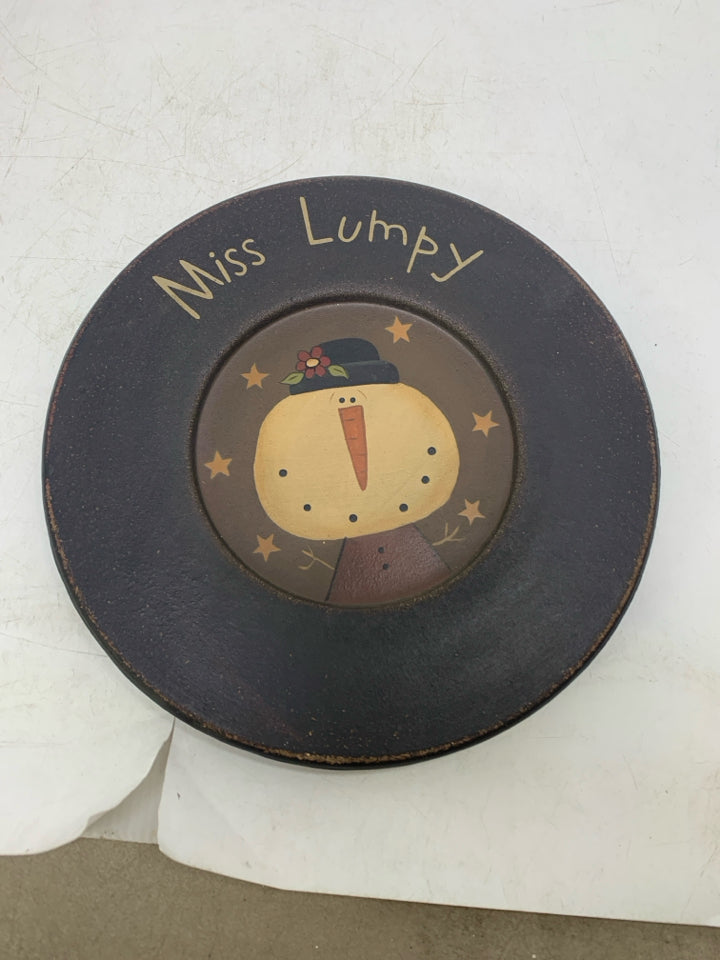 BLACK MISS LUMPY SNOW WOMAN FACE PLATE.