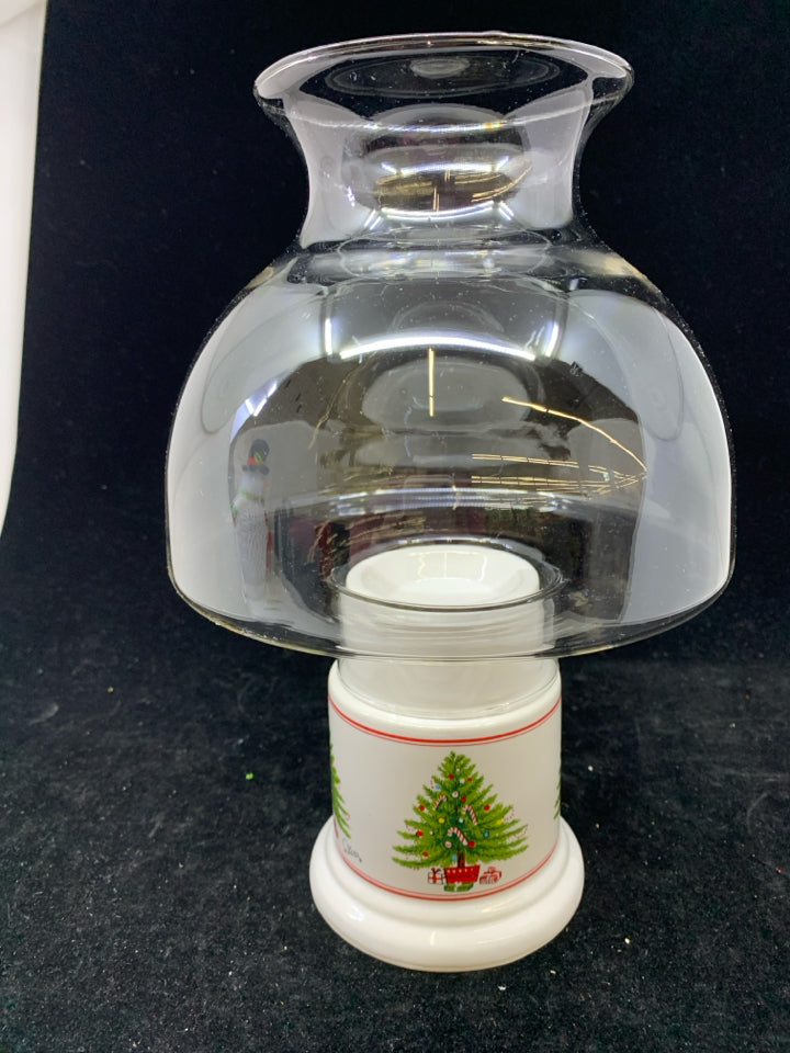 CHRISTMAS TREE HURRICANE CANDLE LAMP.