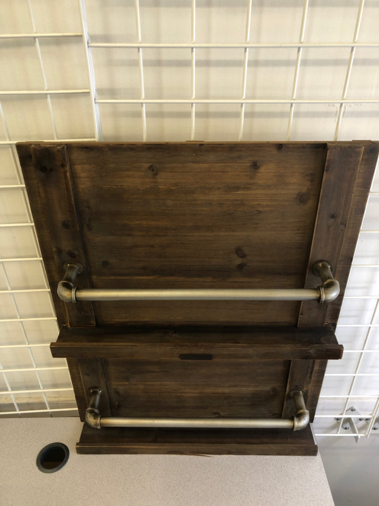 MAGNOLIA HOME WALL DISH SHELF W/PIPE DETAIL.