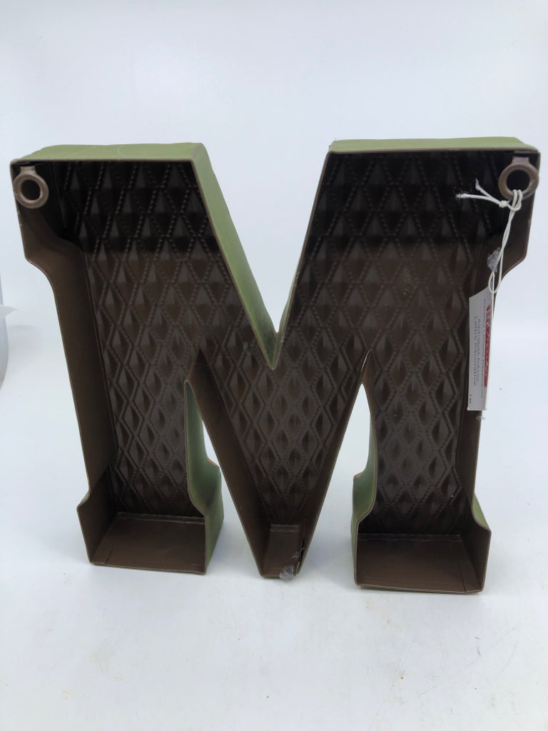 GREEN METAL LETTER "M".