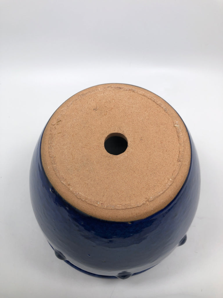BLUE GLAZE TERRA COTTA PLANTER.
