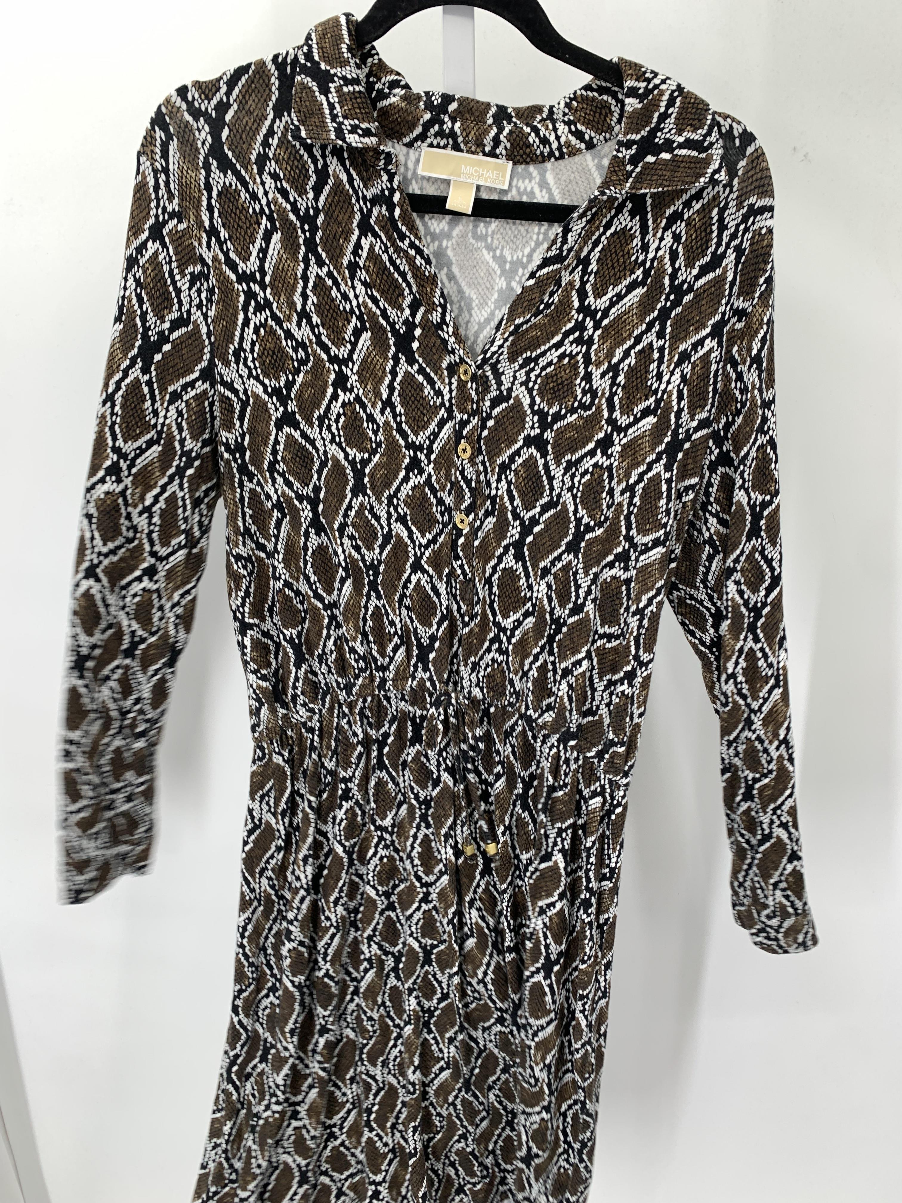Michael Kors Size Large Misses Long Sleeve Dress