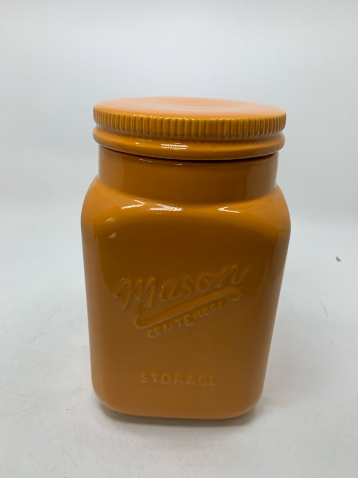 MASON JAR CERAMIC CANISTER.