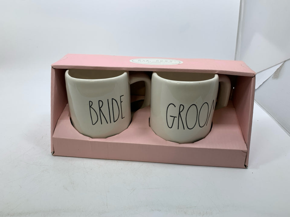 NIB BRIDE/GROOM MUGS.
