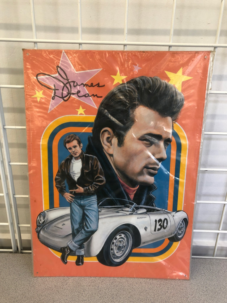 NIP VTG STYLE JAMES DEAN METAL POSTER.
