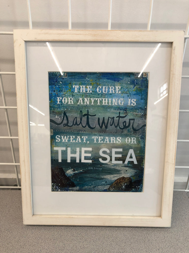 THE CURE FOR ANYTHING FRAMED SEA PRINT.