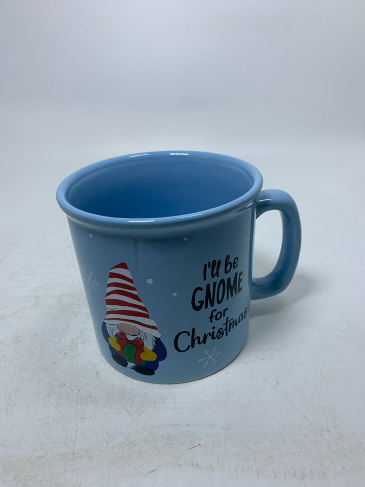 LIGHT BLUE I'LL BE GNOME FOR CHRISTMAS.