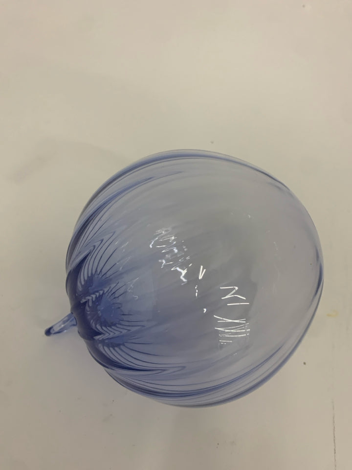 PALE BLUE SLIGHT RIBBED WITCHES BALL.