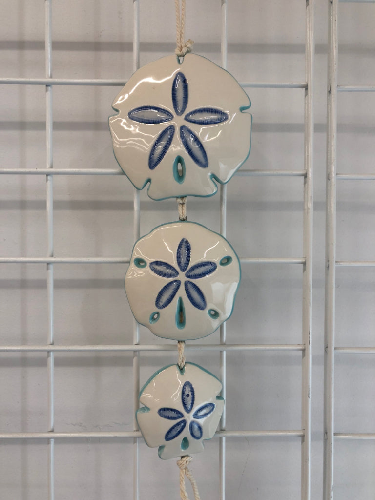 CERAMIC SAND DOLLAR WIND CHIME.