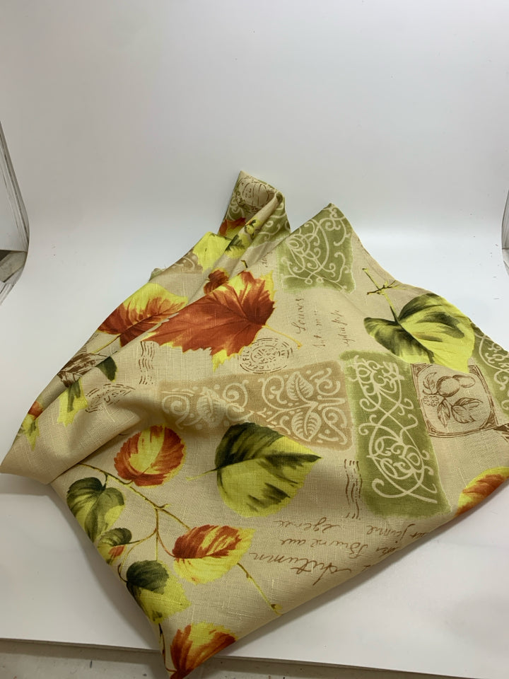SCRIPT/FALL LEAVE TABLE CLOTH.