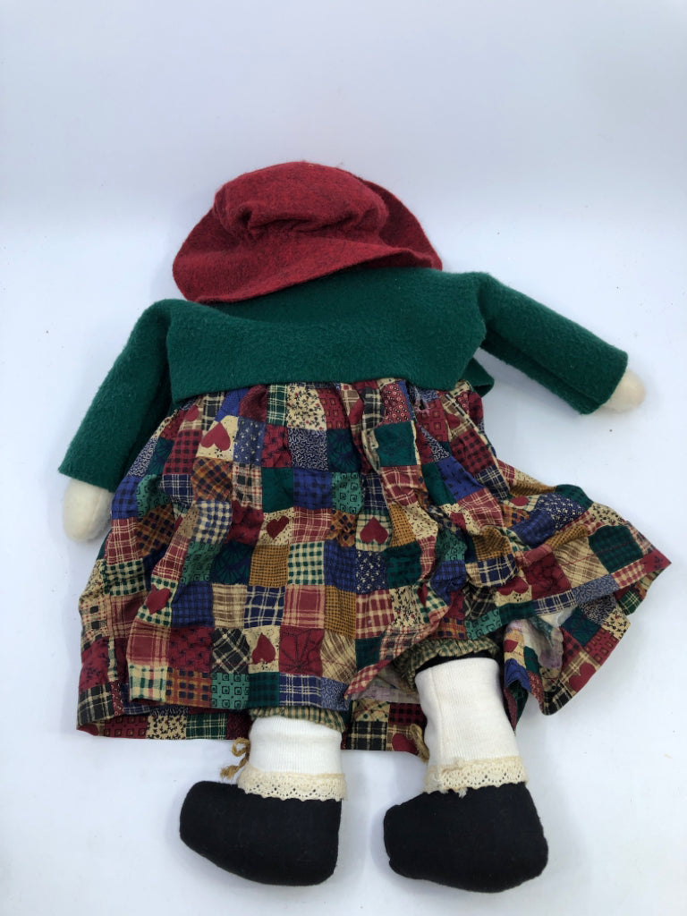 SNOWMAN IN PATCHWORK DRESS.