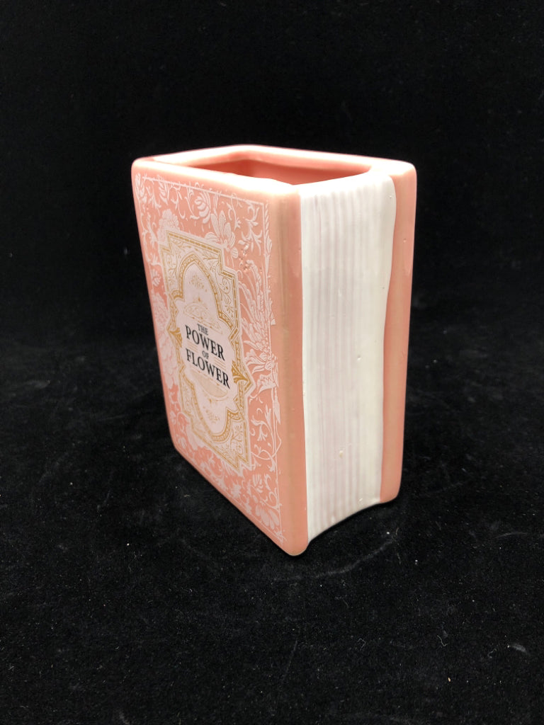 PINK "POWER OF FLOWER" BOOK VASE.