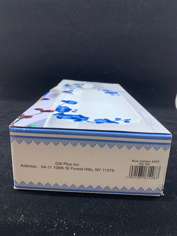 3pc NIB BLUE GARDEN DIP SET.