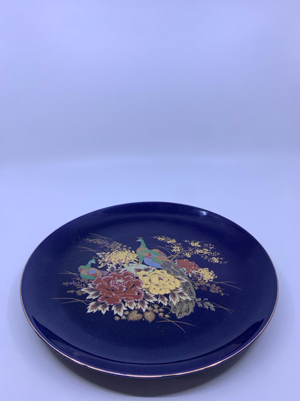 ASIAN STYLE PEACOCK PLATE.