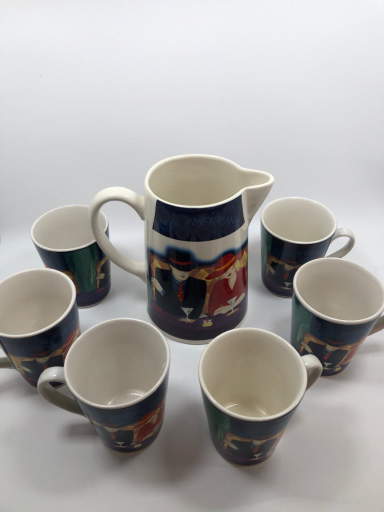 7PC CAFE AMERICANA DRINK SET.