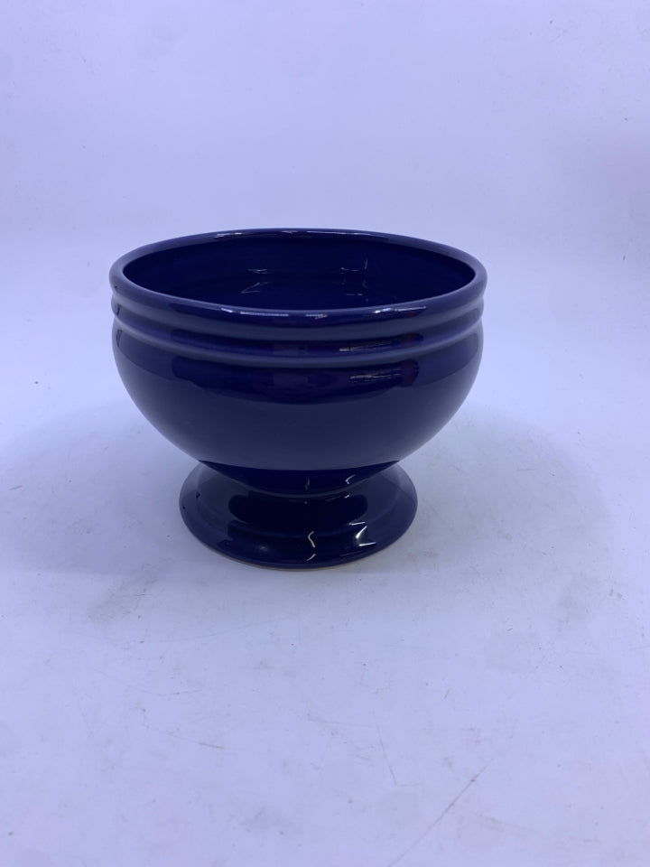 COBALT BLUE CERAMIC FOOTED BOWL-WILLIAM SONOMA.