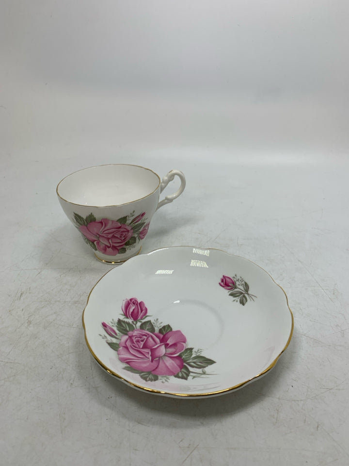 PINK ROSES TEACUP.