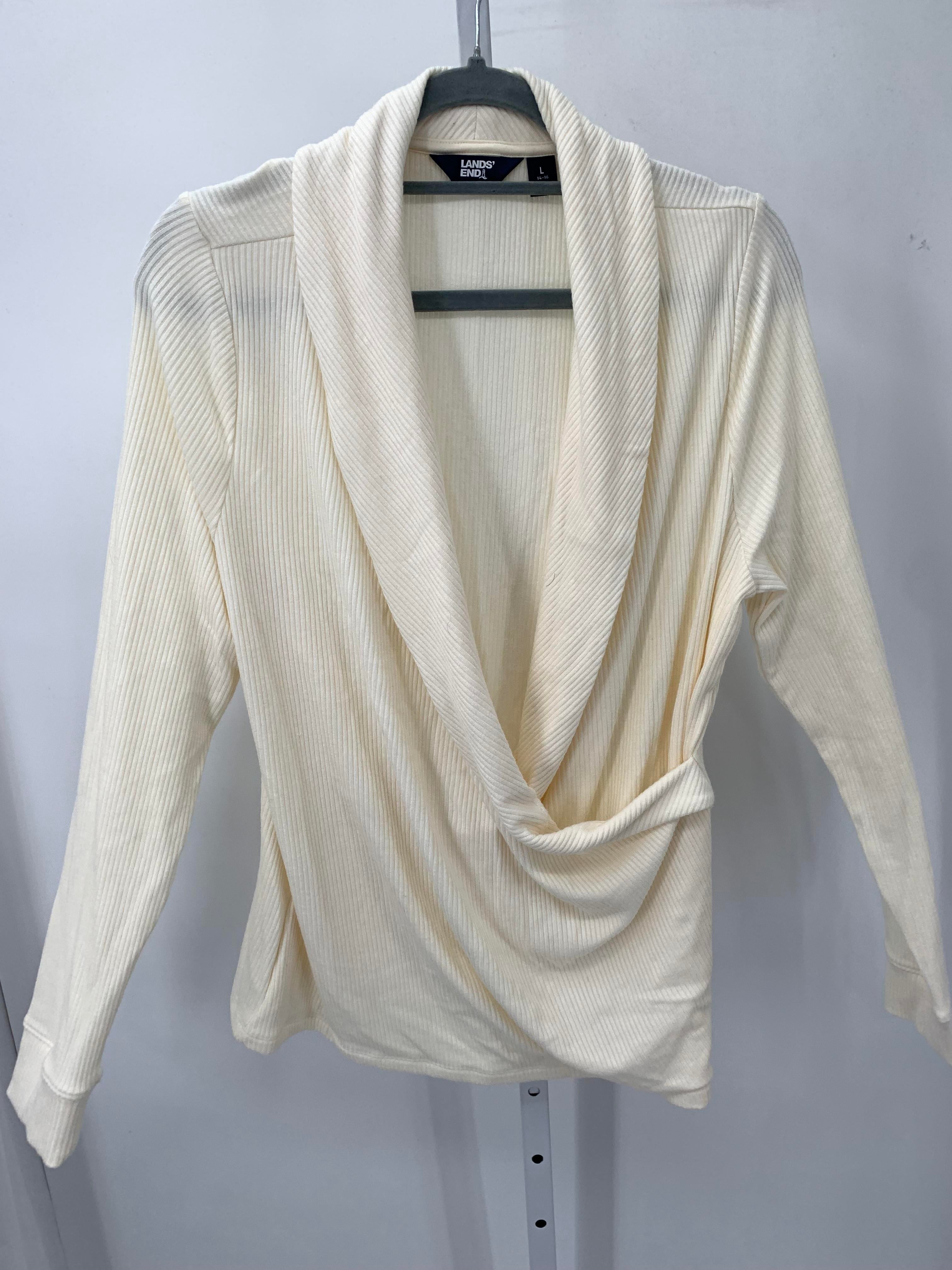 Lands End Size Large Misses Long Slv Sweater