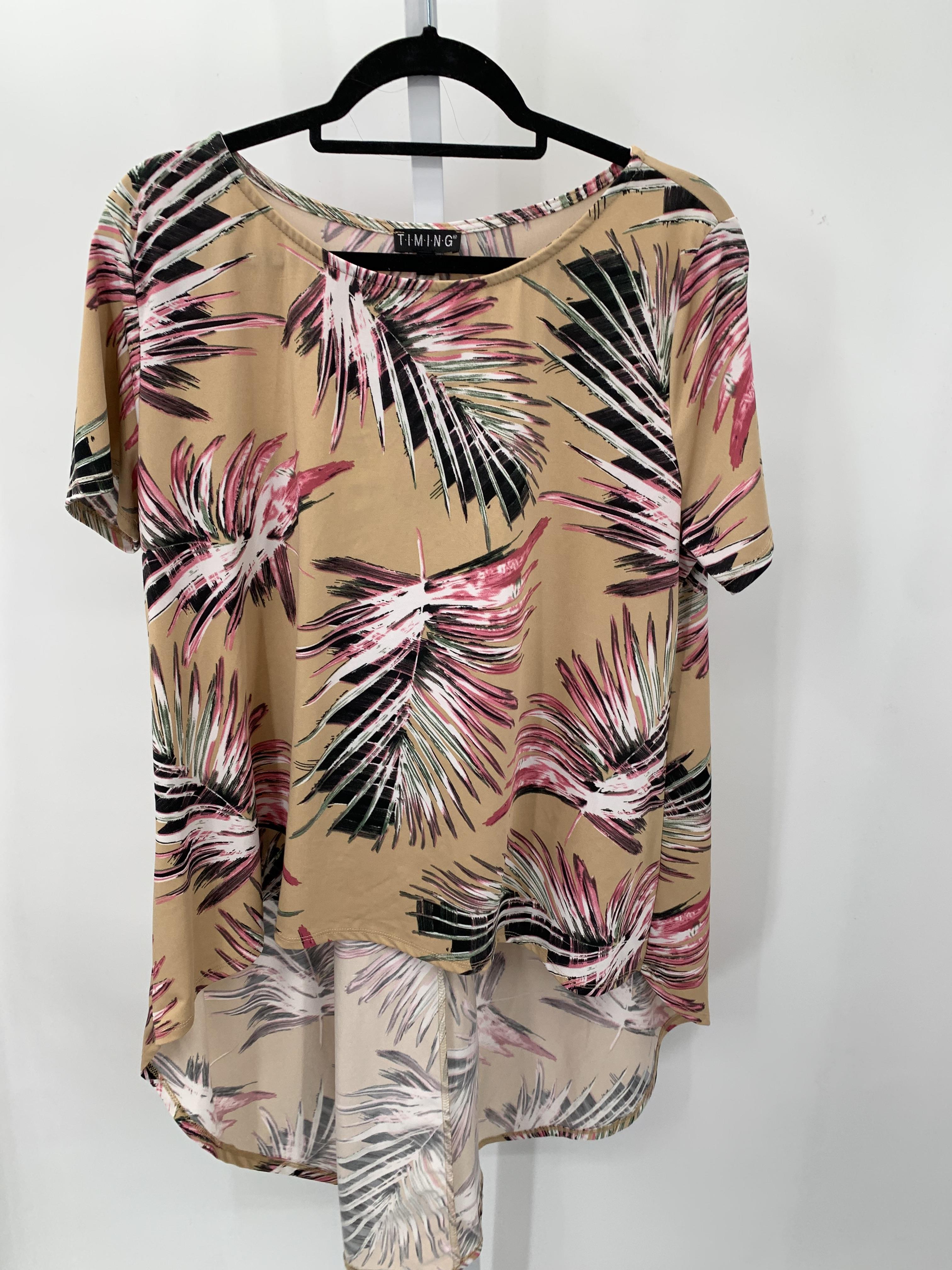 Timing Size 1X Womens Short Sleeve Shirt