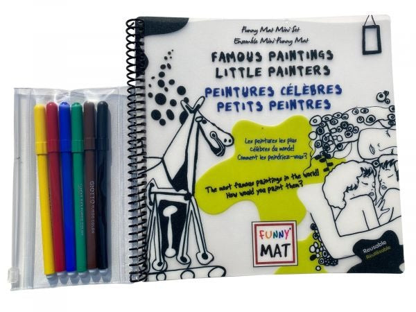 Funny Mat Mini Travel Set W/Markers - Famous Painters