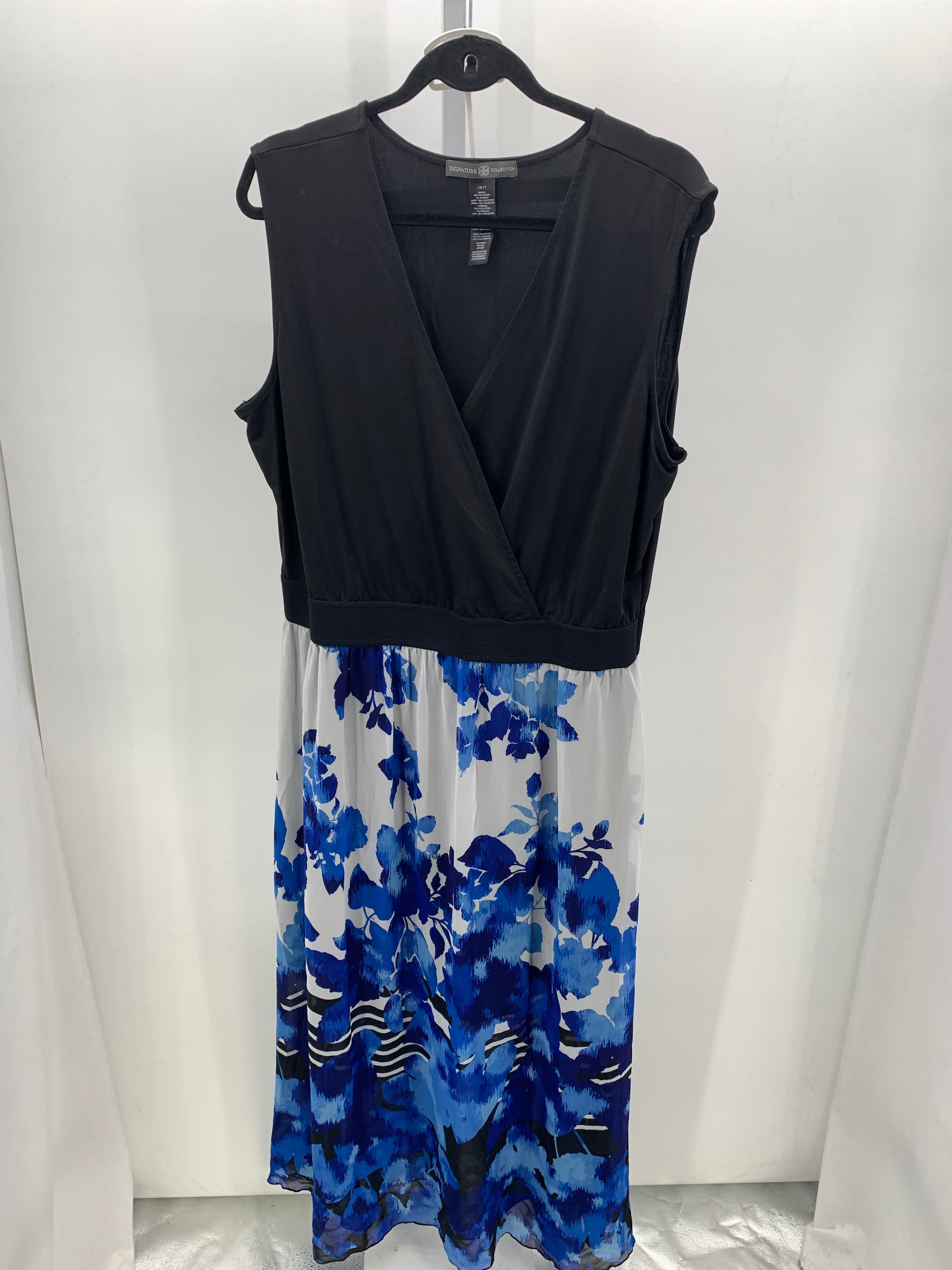 Signature Collection Size 1X Womens Sleeveless Dress